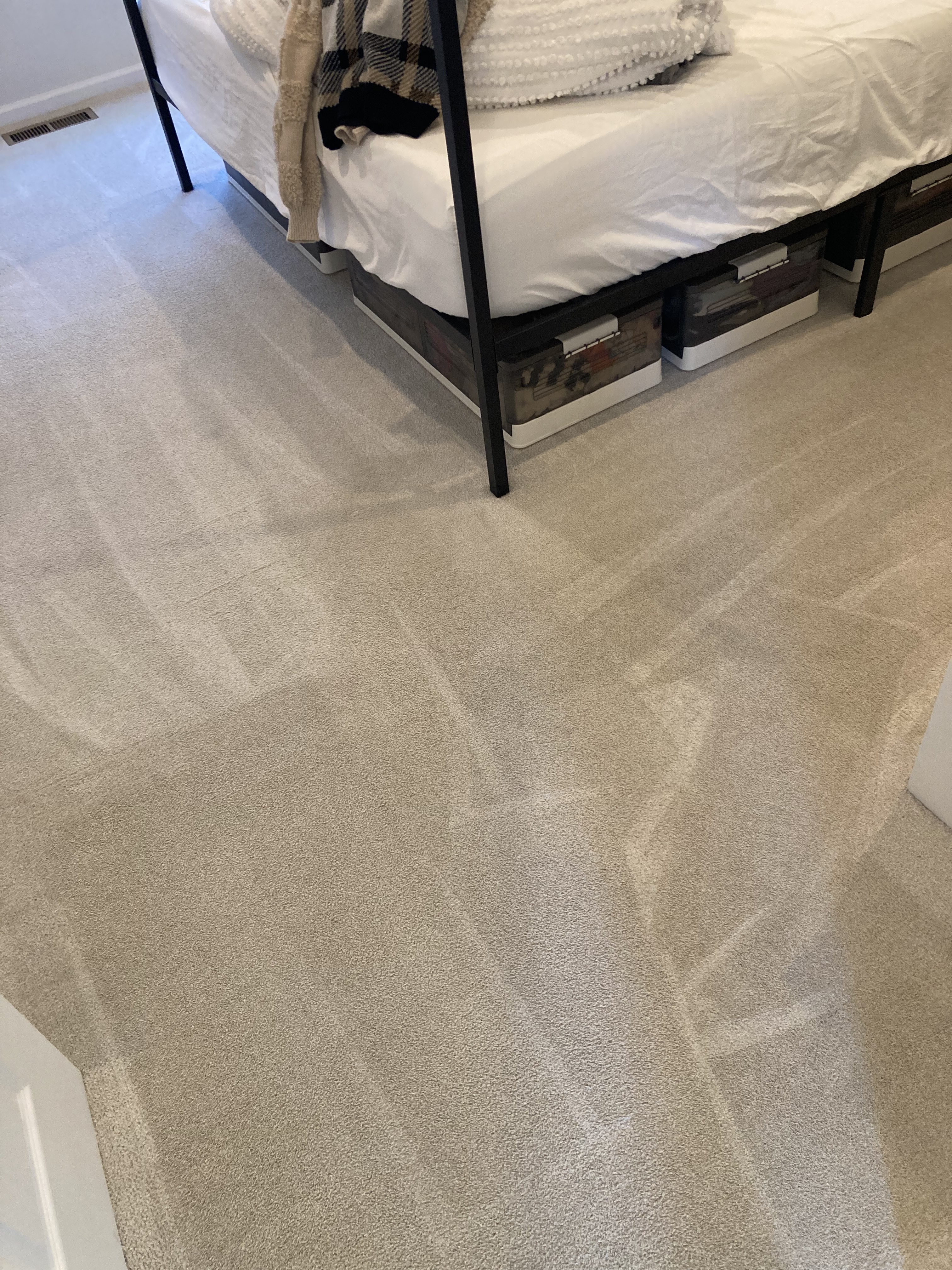 Picture image of a bedroom carpet cleaned